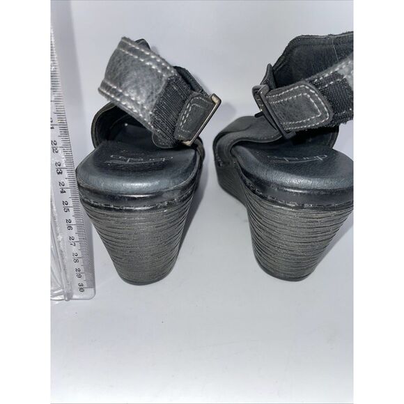 DANSKO Black Leather Buckle/Strap Wedge Shoes Sandals Women's Size 6.5-7 EU 37‎ - Picture 11 of 14